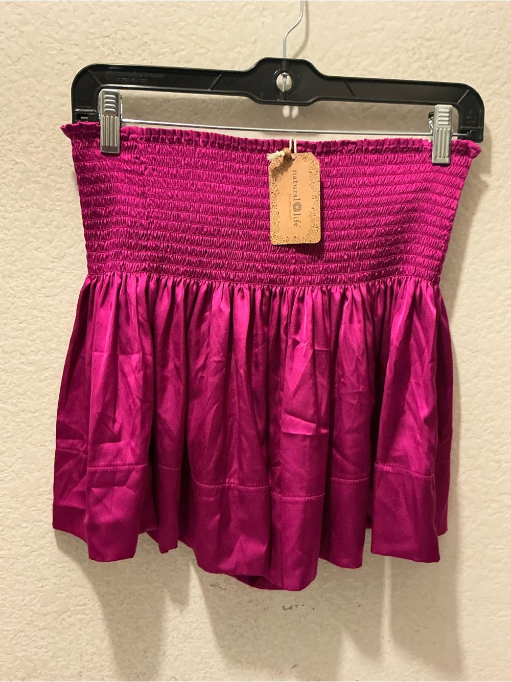 NWT NATURAL LIFE Smocked Mini Shorts - Fuchsia XS/S
